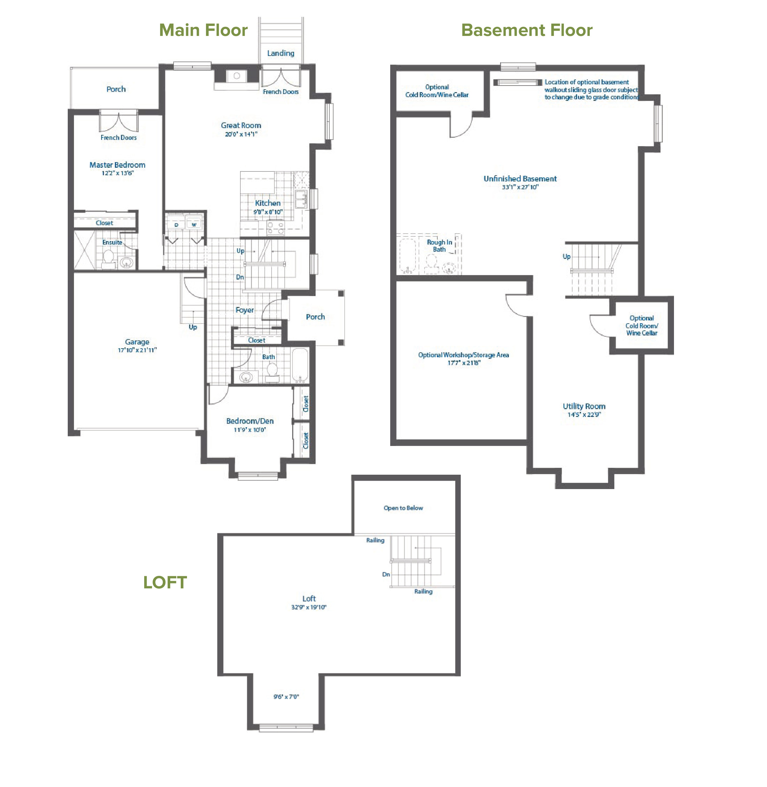 The Aurora floor plan diagram